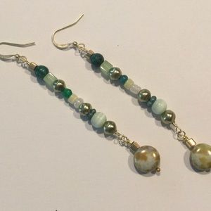 Long mixed bead earrings